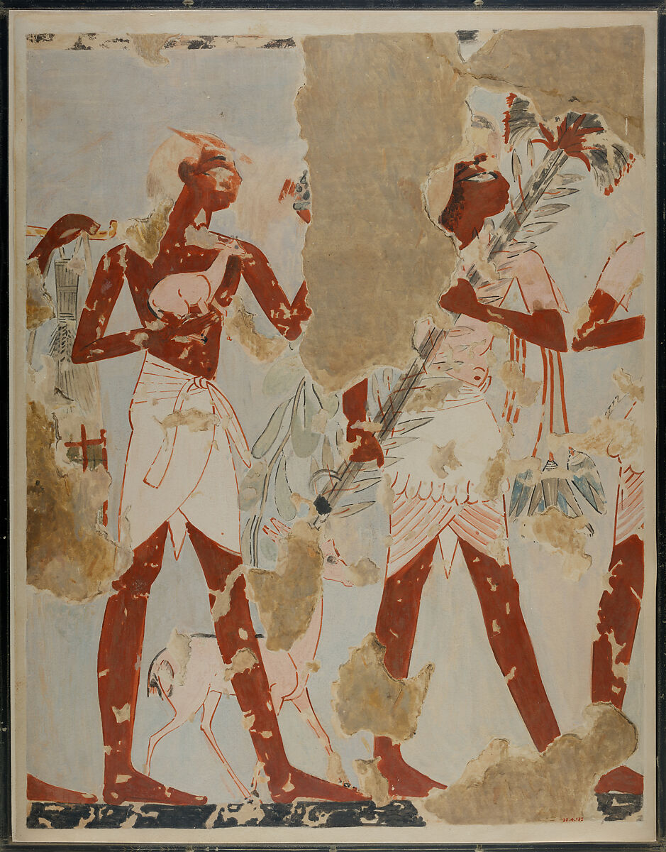 Men Bringing Offerings, Tomb of Qenamun, Charles K. Wilkinson, Tempera on paper 