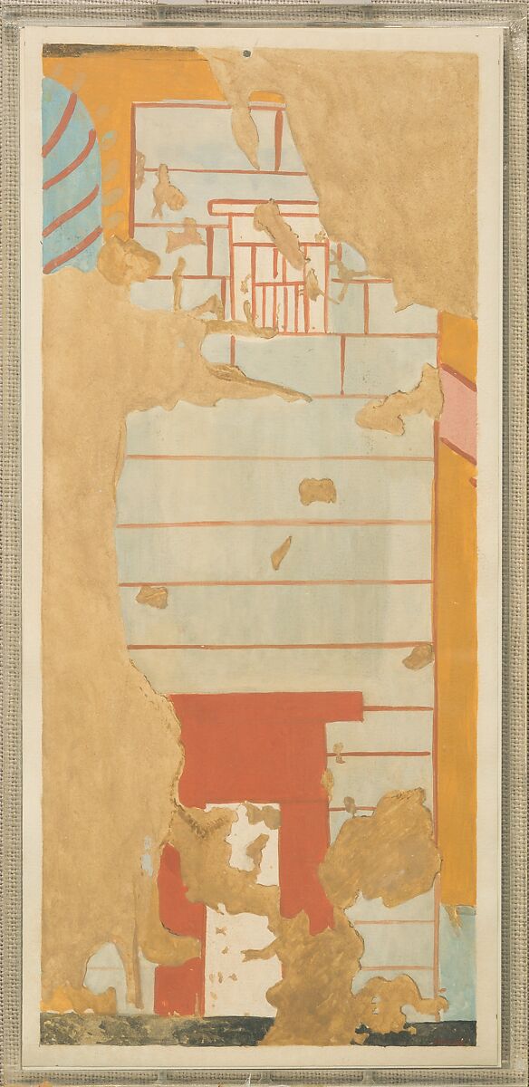 Facade of a House, Tomb of Djehutynefer, Charles K. Wilkinson, Tempera on paper 