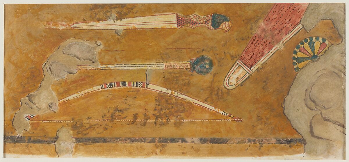 New Year Gifts: Items of Warfare, Norman de Garis Davies (1865–1941), Tempera on paper