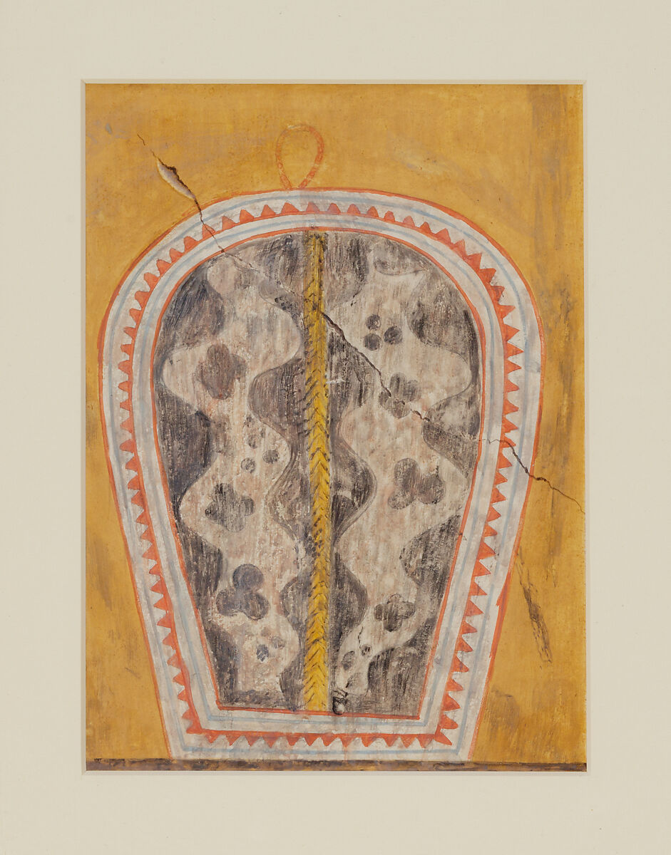 New Year Gift: Shield, Norman de Garis Davies (1865–1941), Tempera on paper 