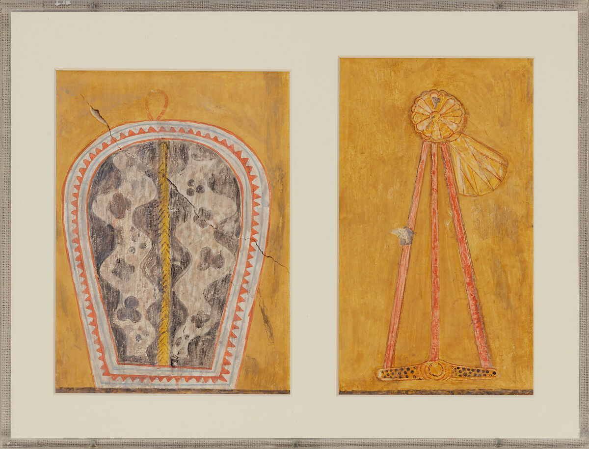 New Year Gift: Shield, Norman de Garis Davies (1865–1941), Tempera on paper