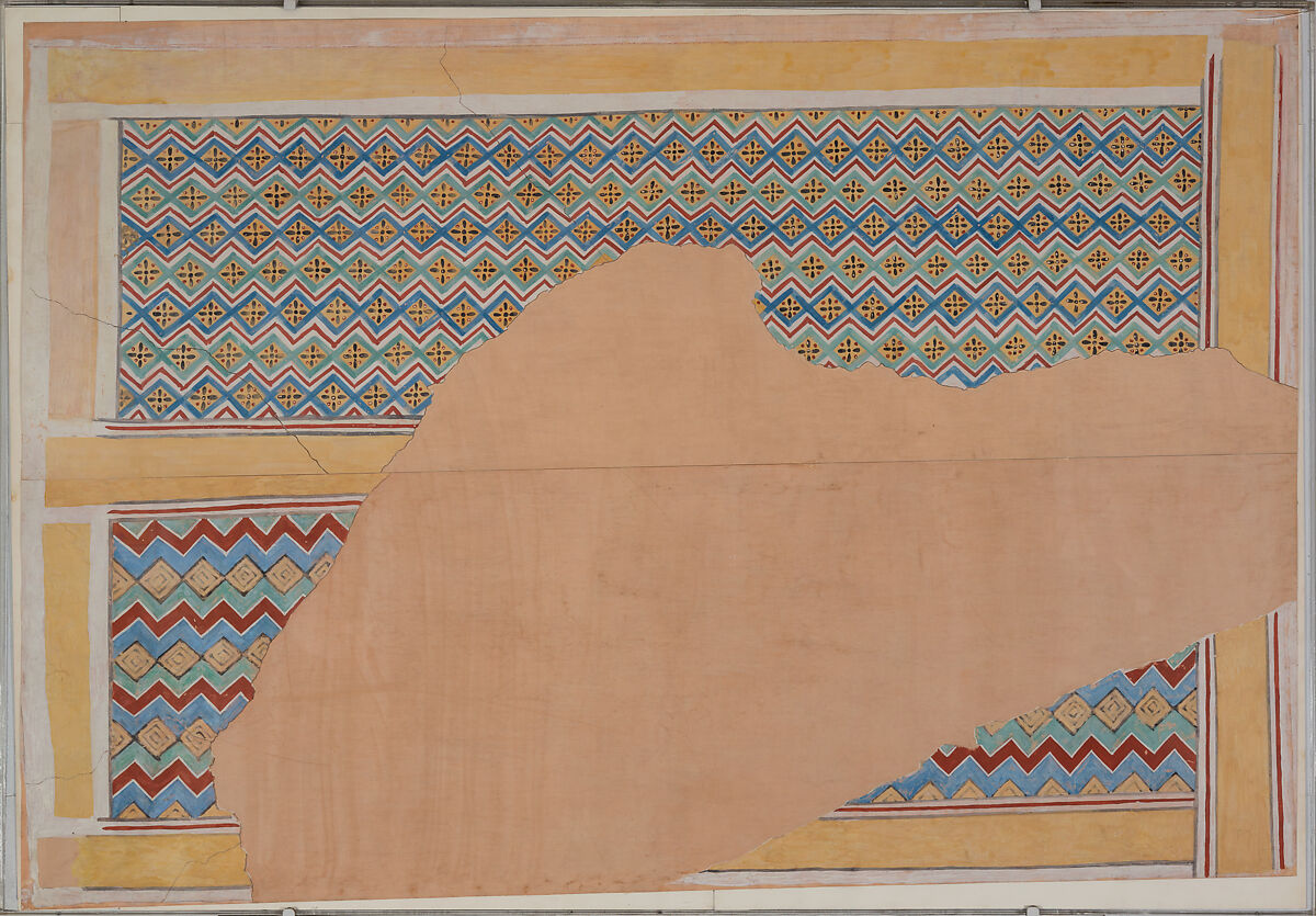 Ceiling on the South Side of the Transverse Hall of Nakht's Offering Chapel, Lancelot Crane (British, 1880–1918), Tempera on paper 