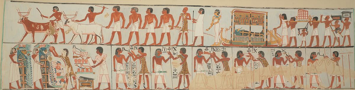 Funeral Procession, Tomb of Pairy, Nina de Garis Davies (1881–1965), Tempera on paper