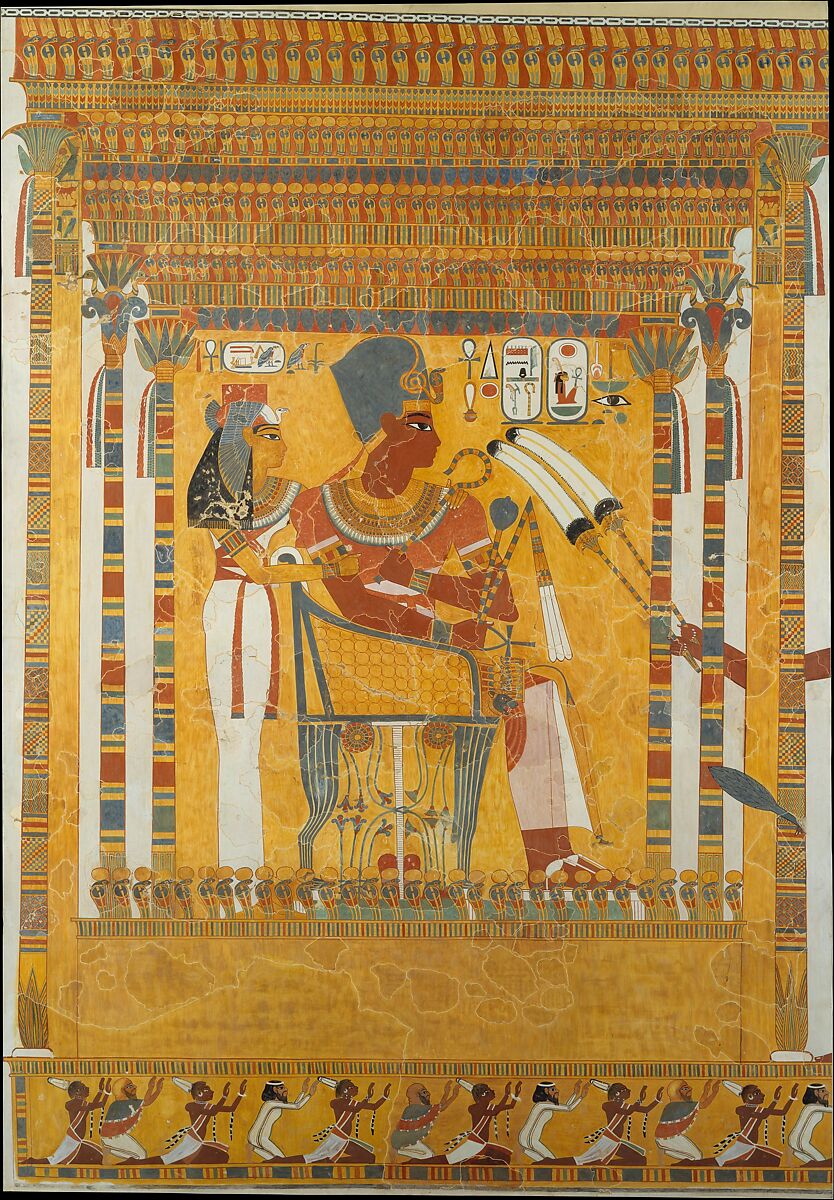 Amenhotep III and his Mother, Mutemwia, in a Kiosk, Nina de Garis Davies (1881–1965), Tempera on paper