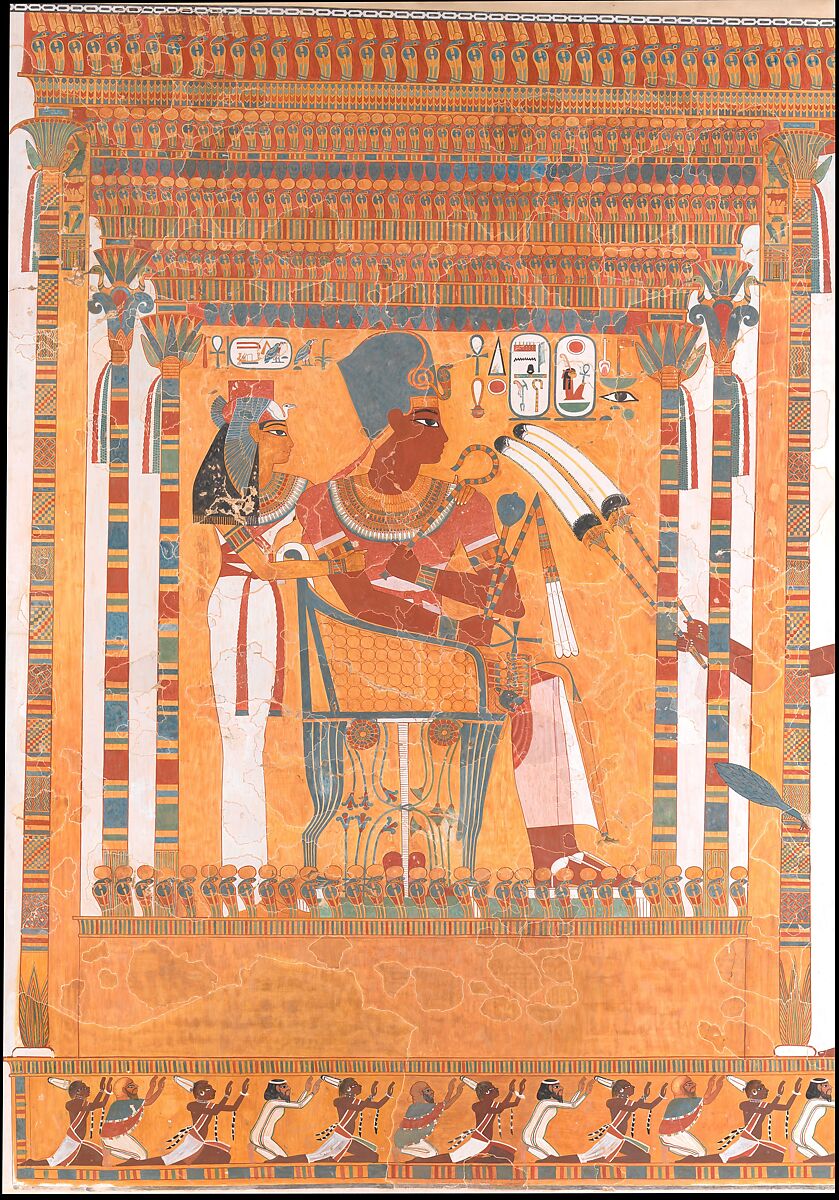 Amenhotep III and his Mother, Mutemwia, in a Kiosk, Nina de Garis Davies (1881–1965), Tempera on paper 