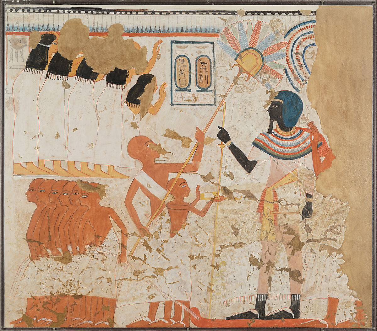 Dragging a Statue of Thutmose I, Norman de Garis Davies (1865–1941), Tempera on paper 