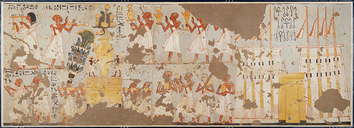 Procession from the Temple of Amun, Charles K. Wilkinson, Tempera on paper 
