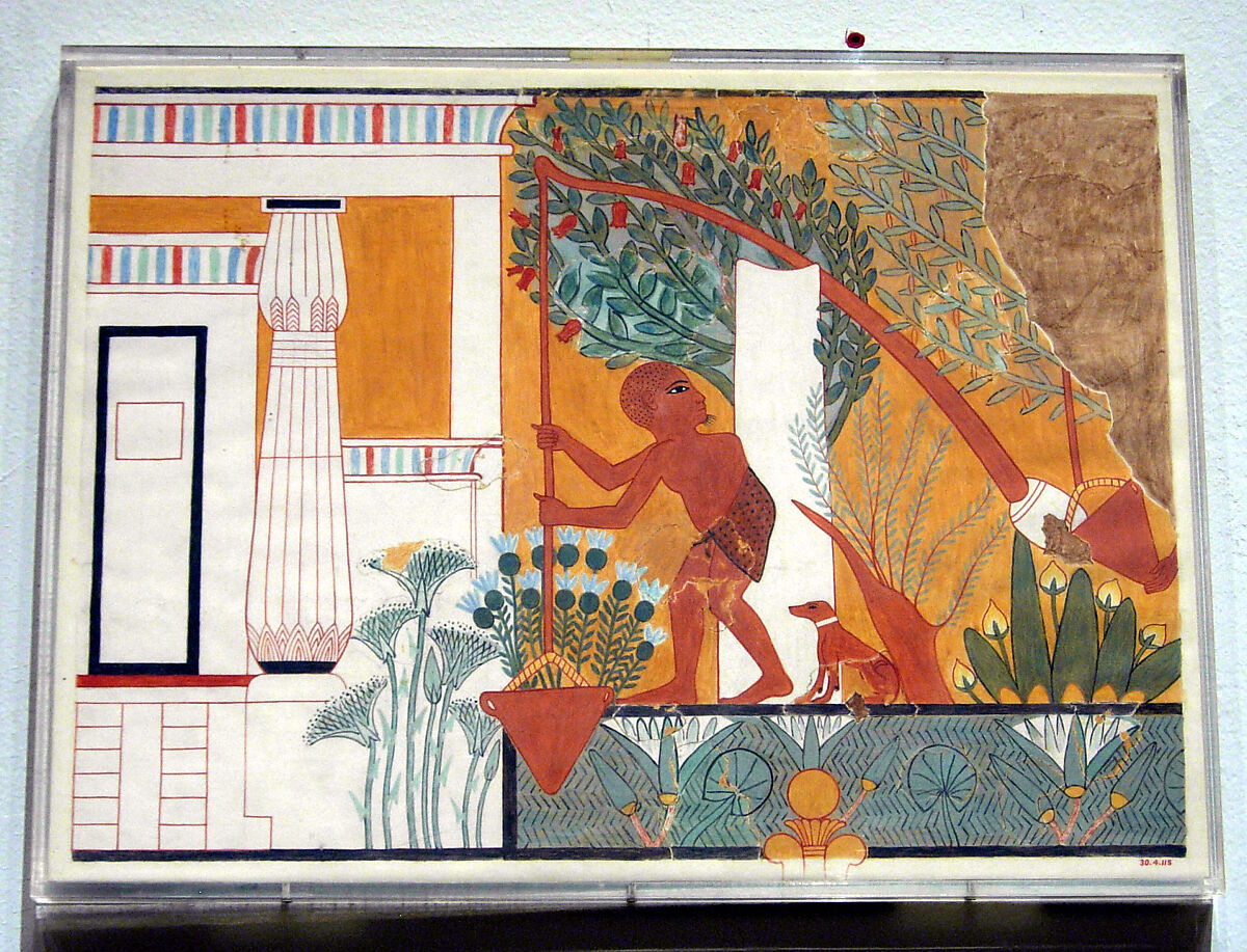 Garden Scene, Tomb of Ipuy, Norman de Garis Davies (1865–1941), Tempera on paper 