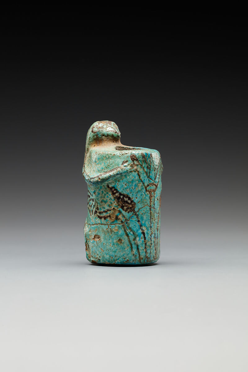 Kohl jar, monkey, Faience