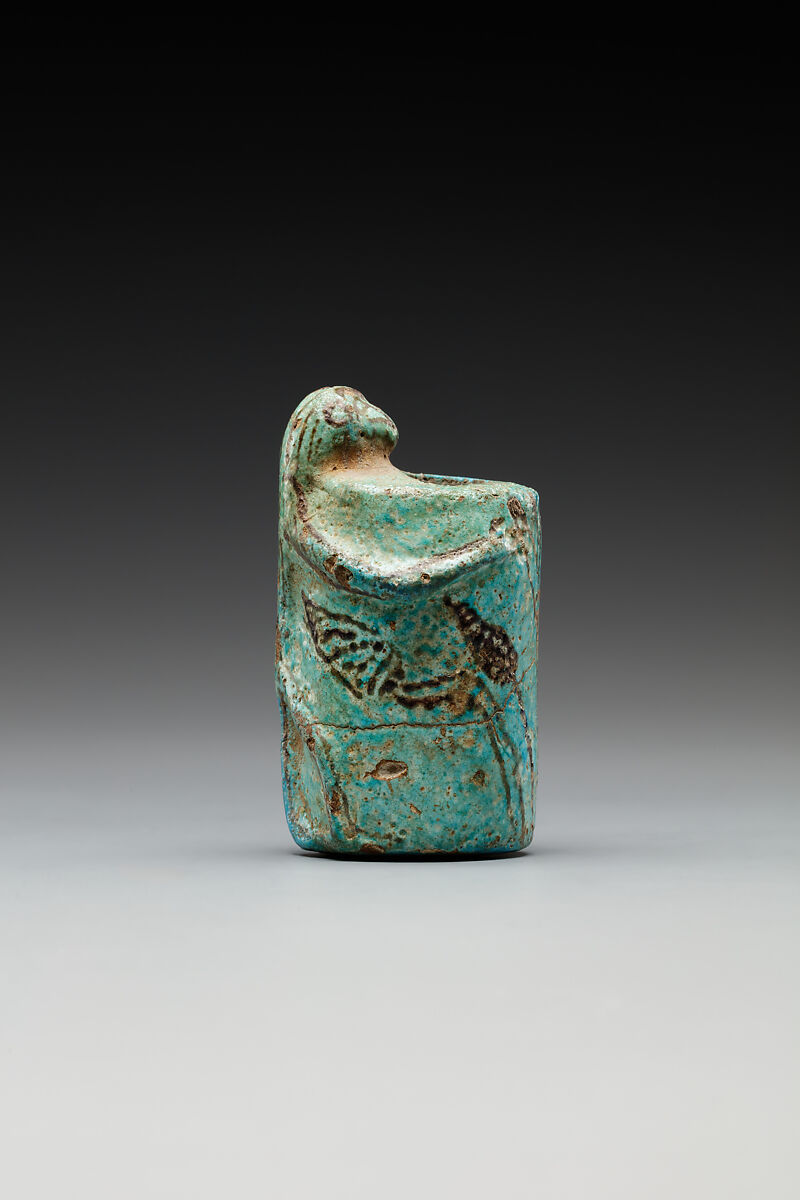 Kohl jar, monkey, Faience