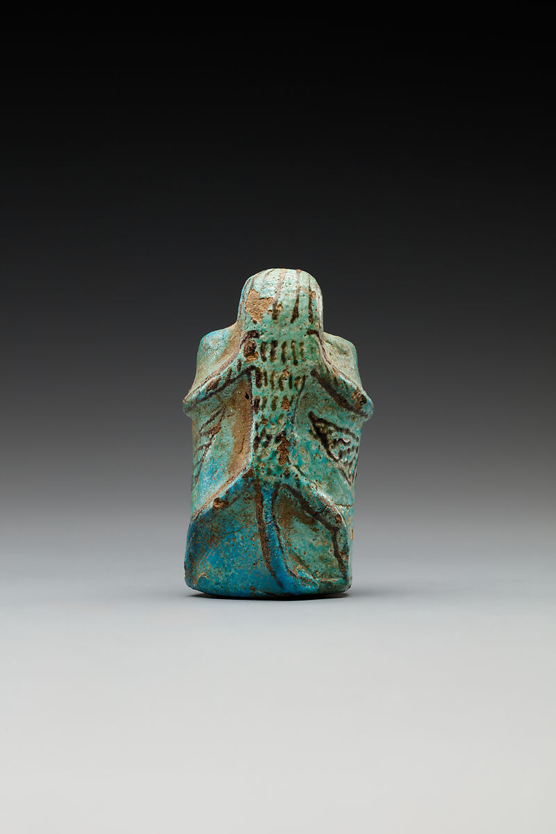 Kohl jar, monkey, Faience
