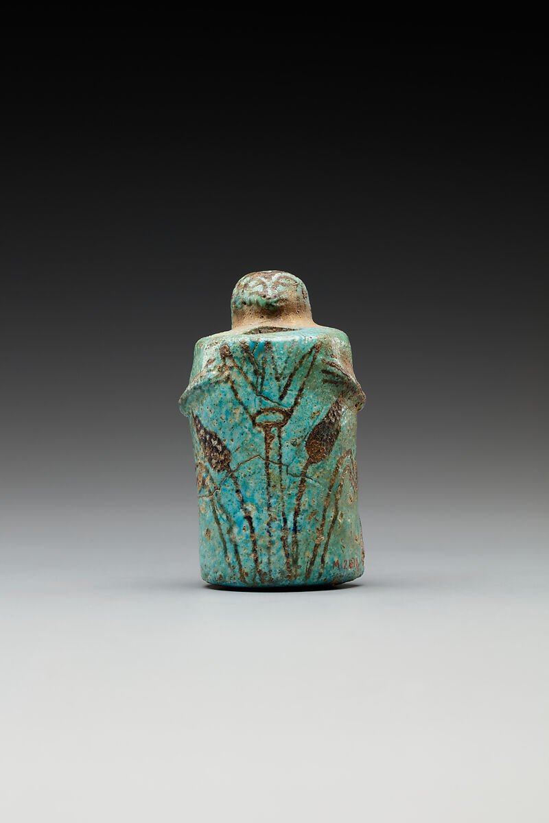 Kohl jar, monkey, Faience