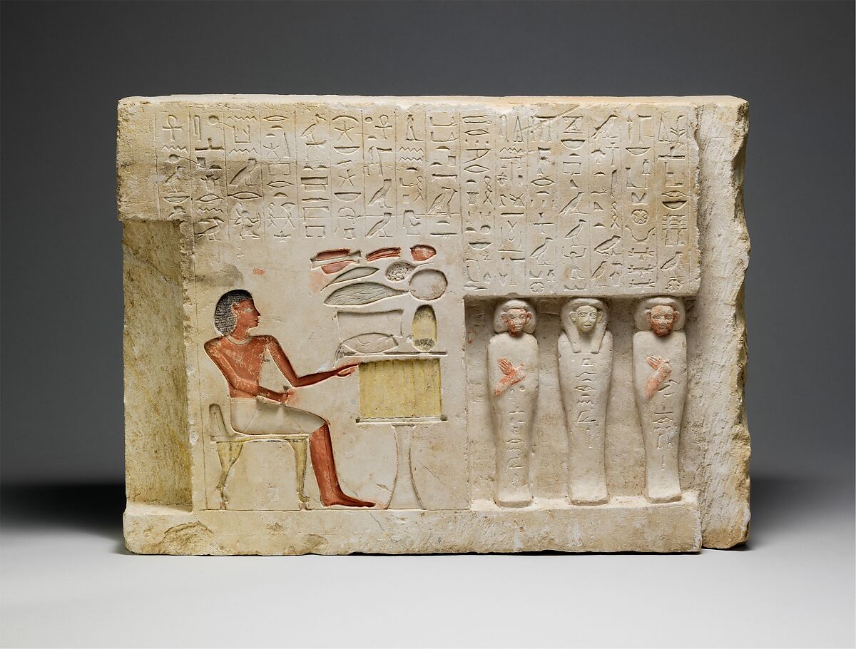 Relief from the Chapel of the Overseer of the Troops Sehetepibre, Limestone, paint