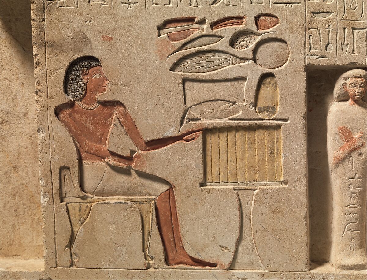 Relief from the Chapel of the Overseer of the Troops Sehetepibre, Limestone, paint