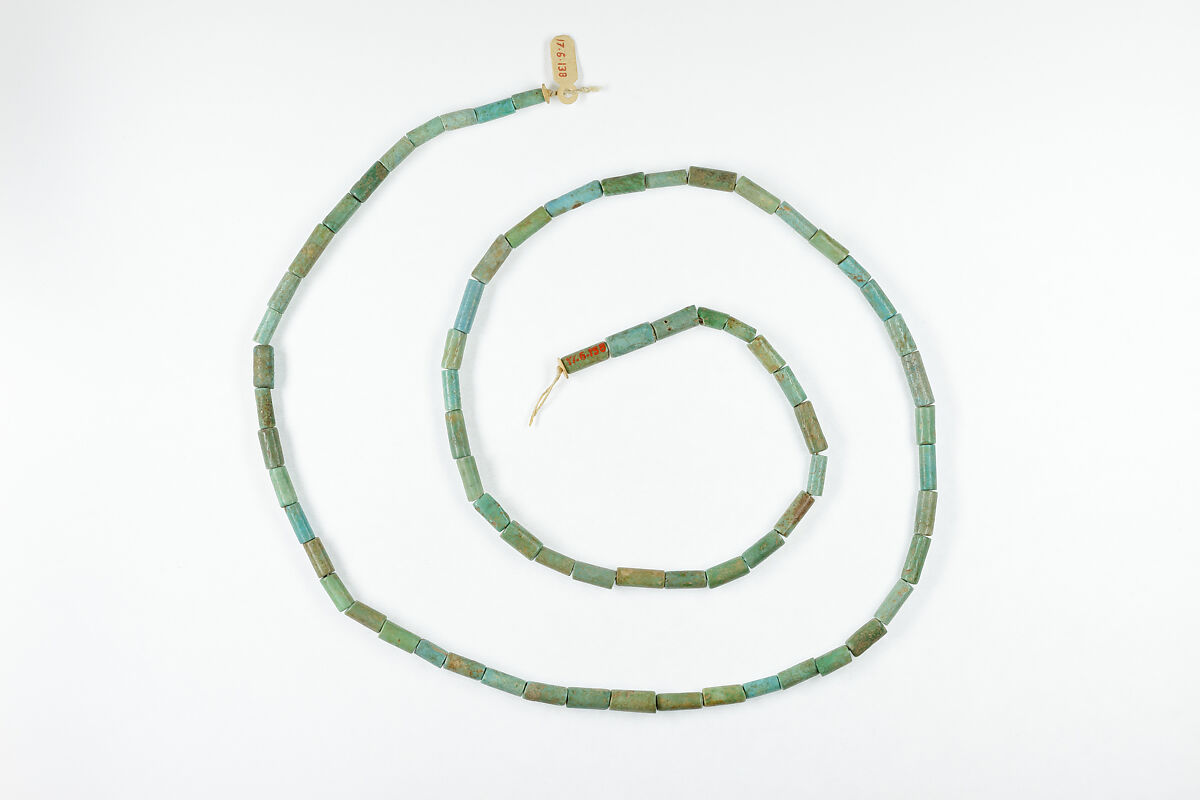 String of Cylindrical Beads, Feldspar, faience 