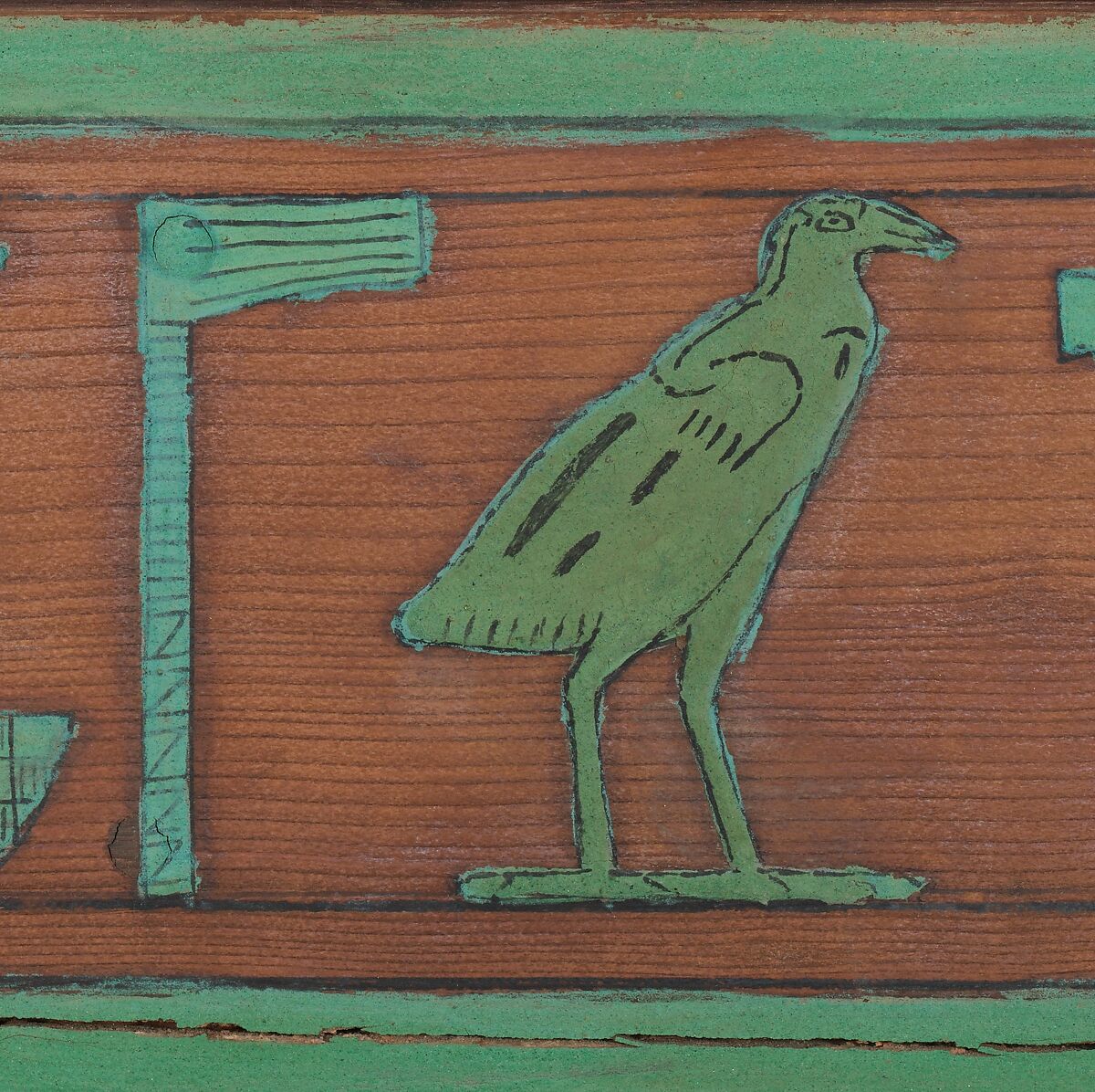 Outer Coffin of Nephthys, Painted sycomore and ziziphus wood, gold leaf