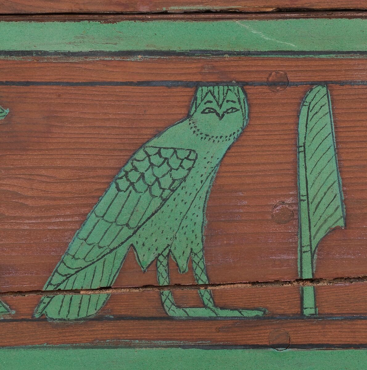 Outer Coffin of Nephthys, Painted sycomore and ziziphus wood, gold leaf