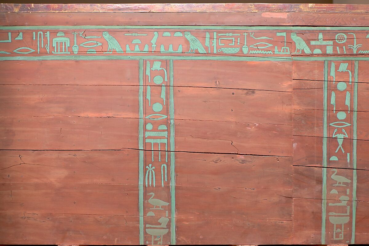 Outer Coffin of Nephthys, Painted sycomore and ziziphus wood, gold leaf