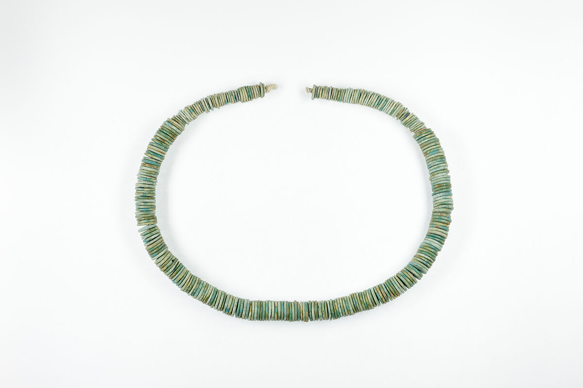 String of Disk Beads, Faience 