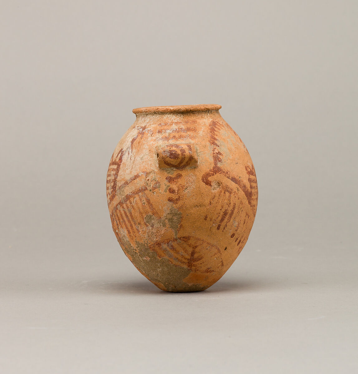Decorated ware jar depicting two boats, Pottery, paint