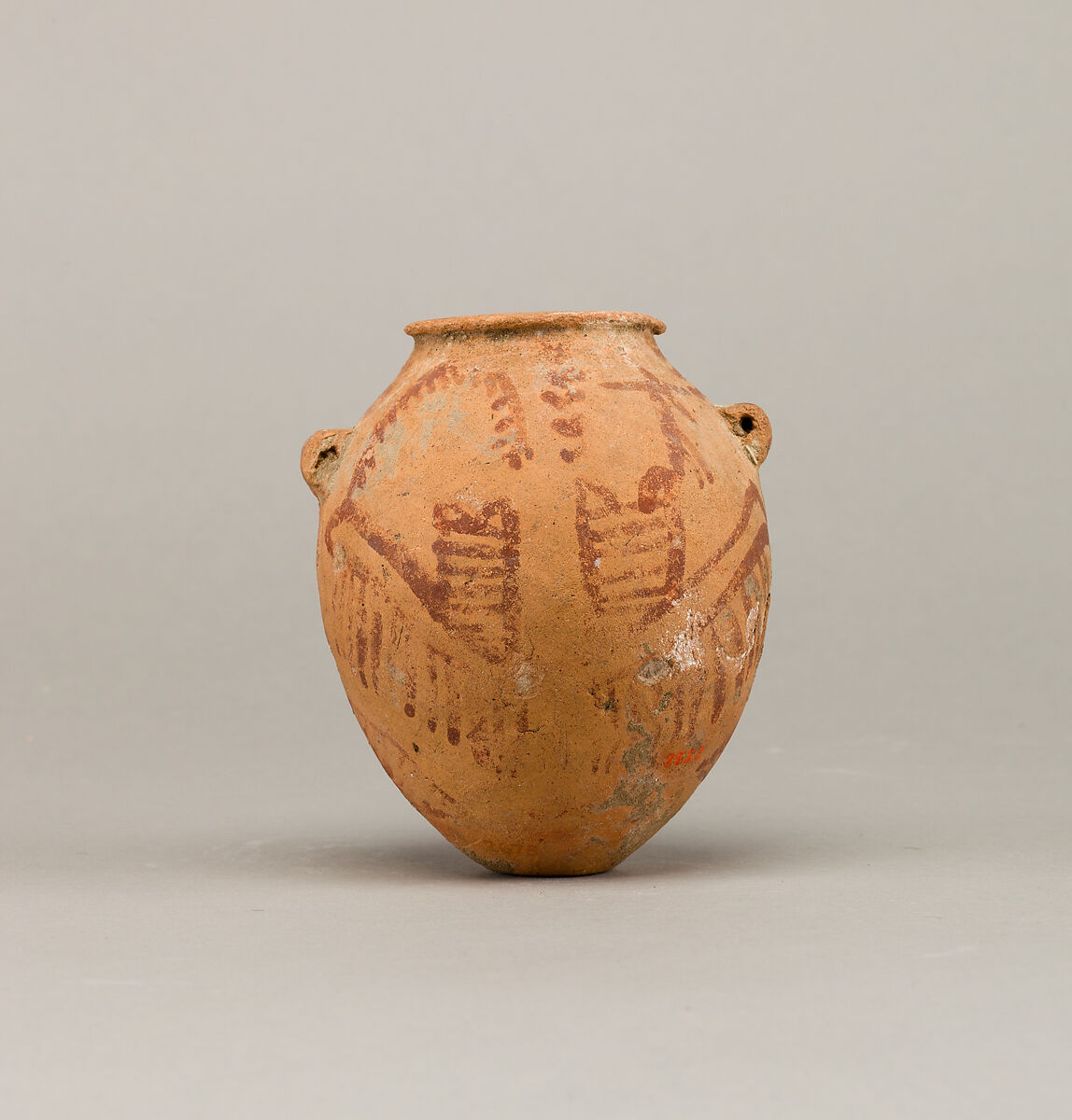 Decorated ware jar depicting two boats, Pottery, paint