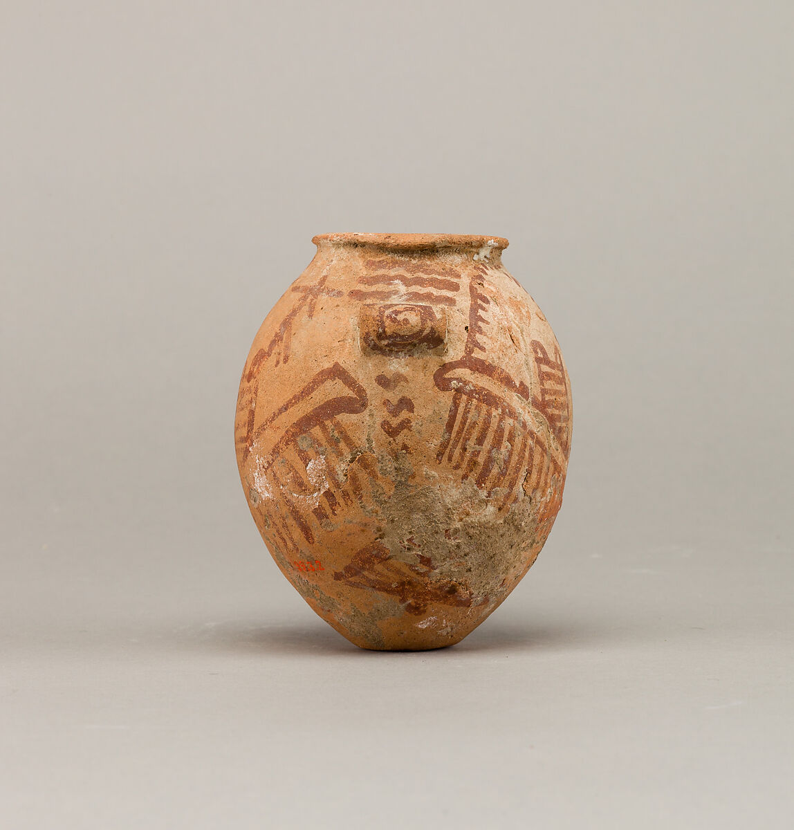 Decorated ware jar depicting two boats, Pottery, paint
