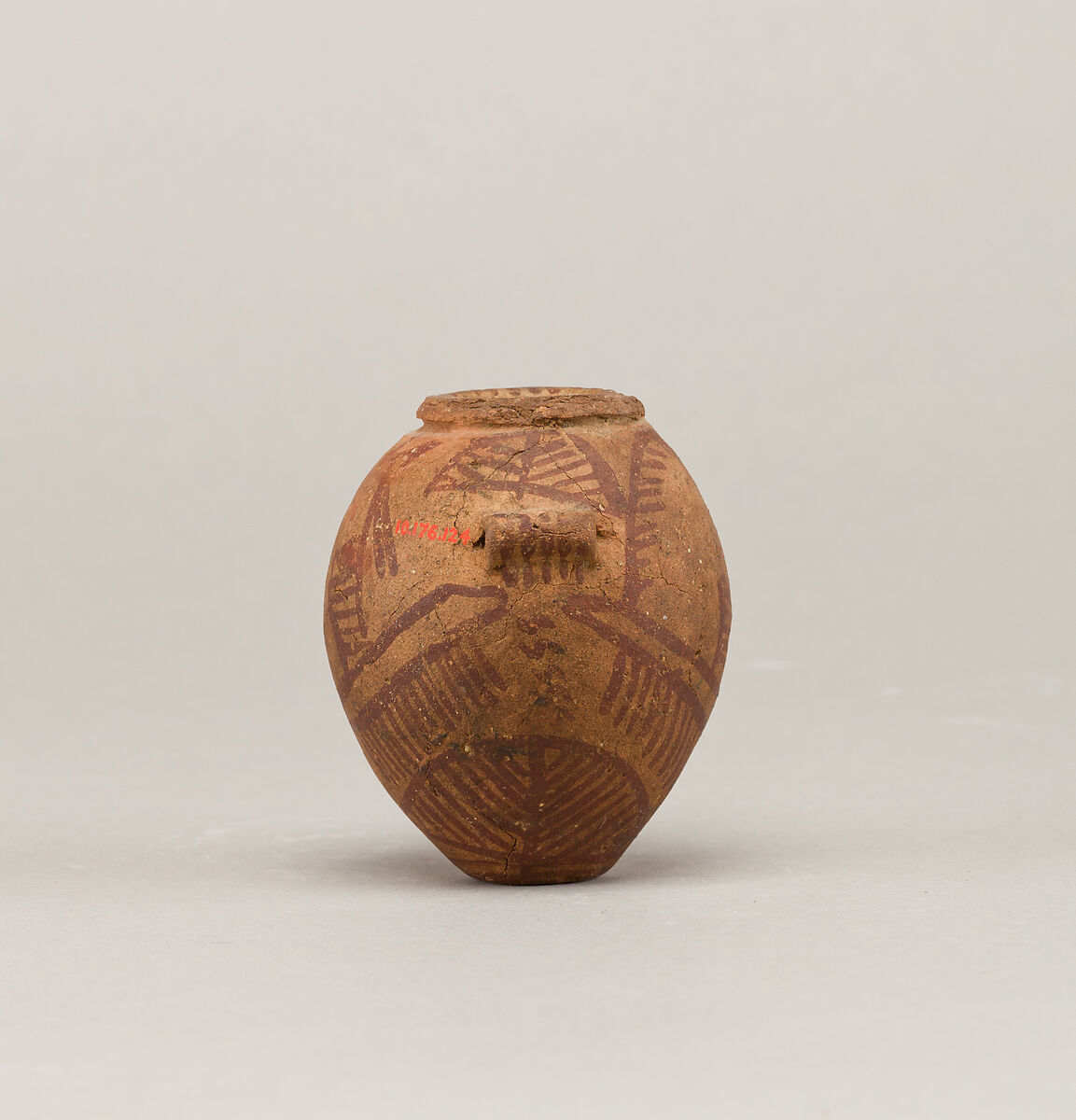 Decorated ware jar with two boats, Pottery, paint