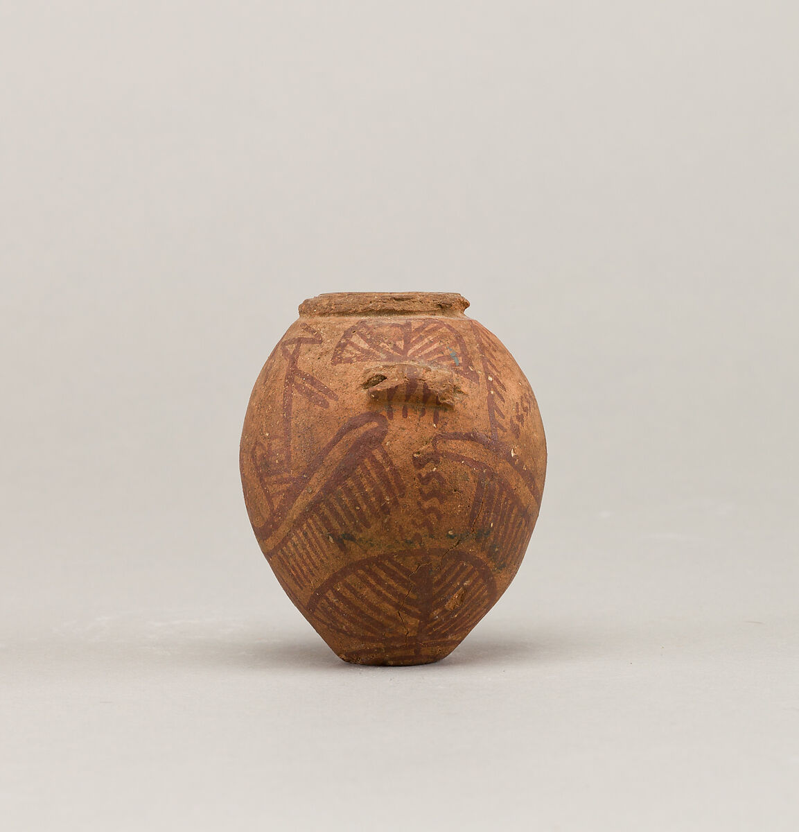 Decorated ware jar with two boats, Pottery, paint