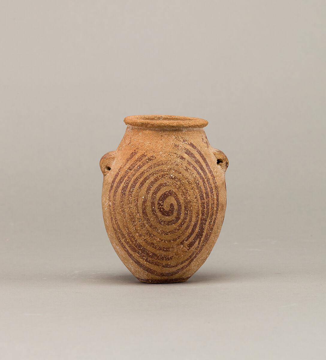 Decorated ware jar depicting spirals, Pottery, paint