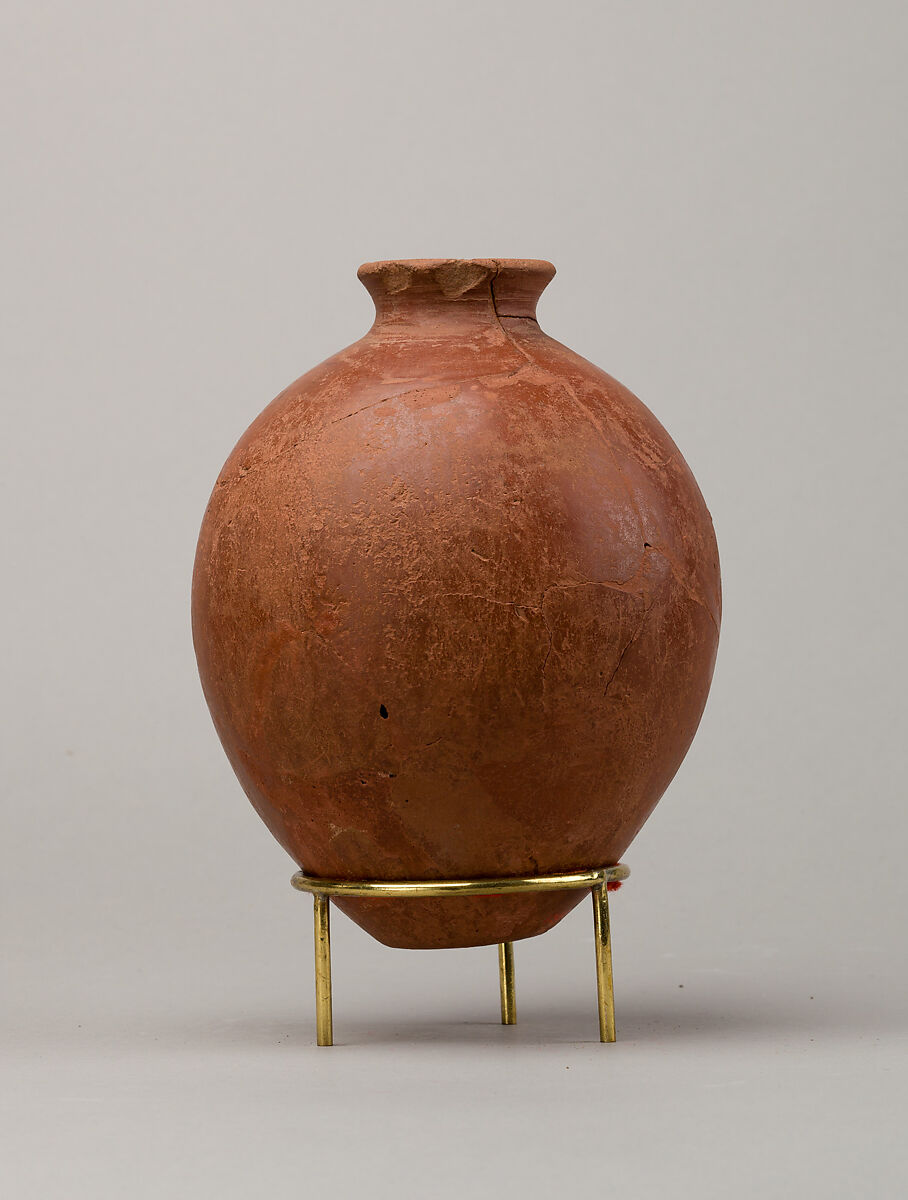 Red polish ware jar, Pottery