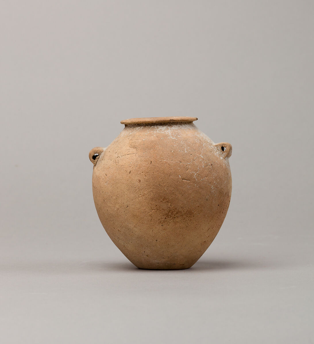 Marl ware jar with lug handles, Pottery