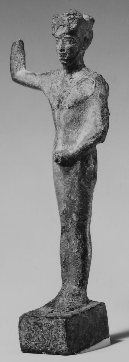 Min statuette, Cupreous metal, precious metal inlay