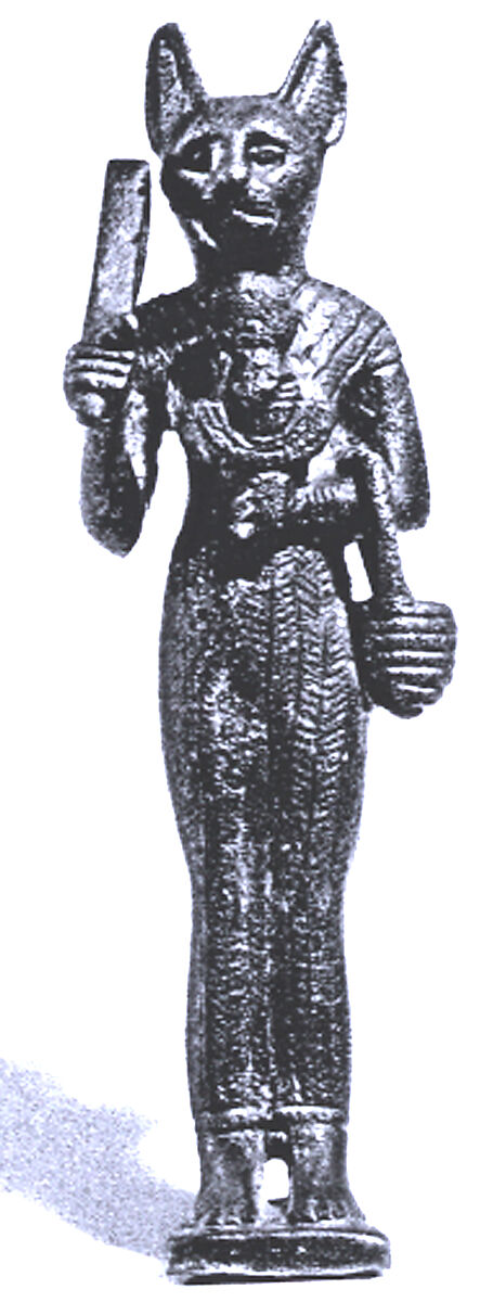 Statuette of cat-headed Bastet, Cupreous metal