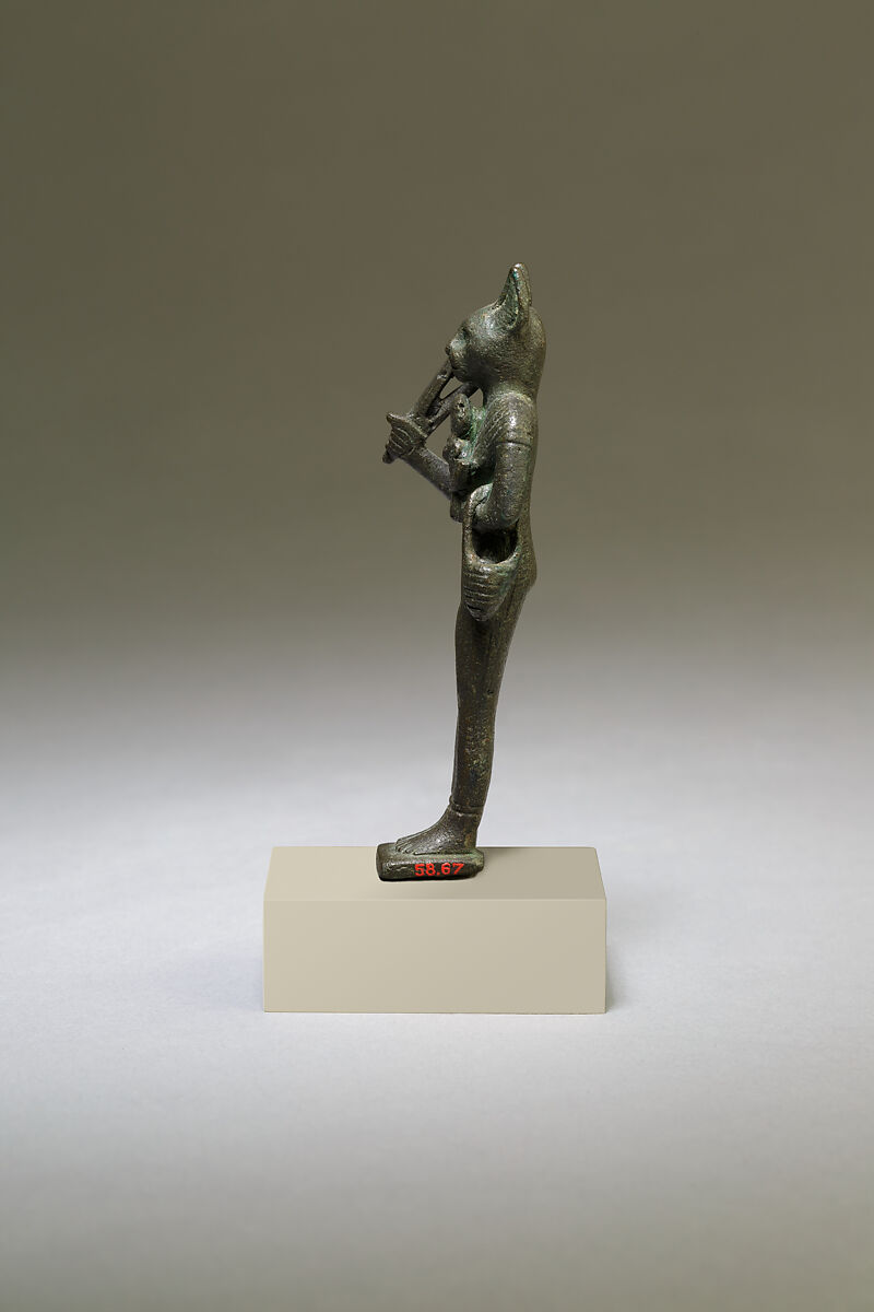 Statuette of cat-headed Bastet, Cupreous metal
