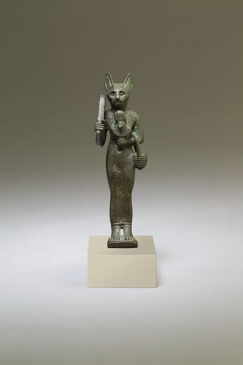 Statuette of cat-headed Bastet, Cupreous metal