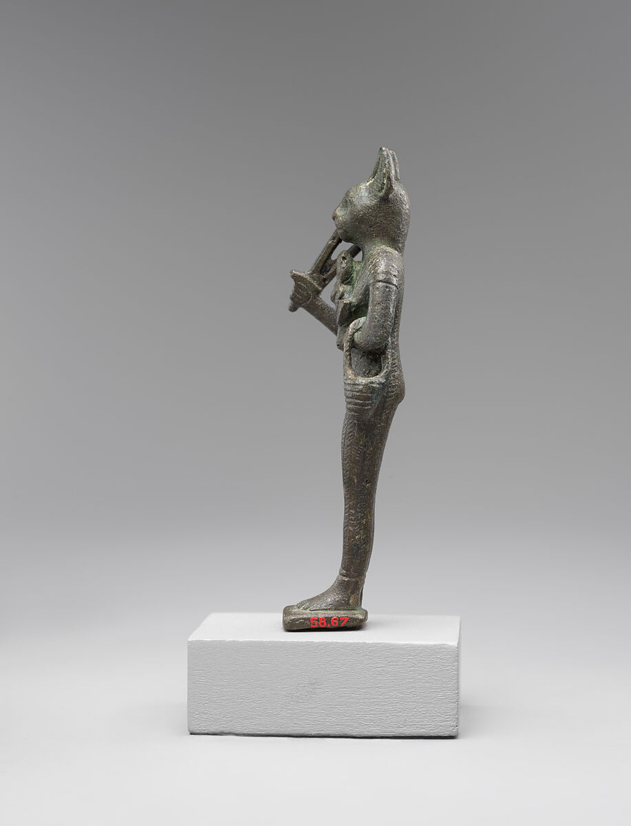 Statuette of cat-headed Bastet, Cupreous metal