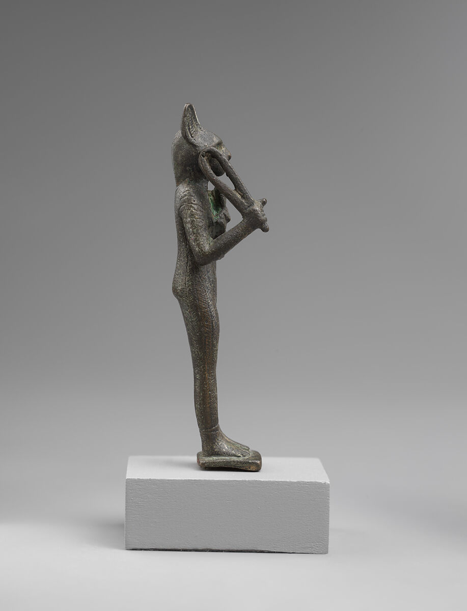 Statuette of cat-headed Bastet, Cupreous metal