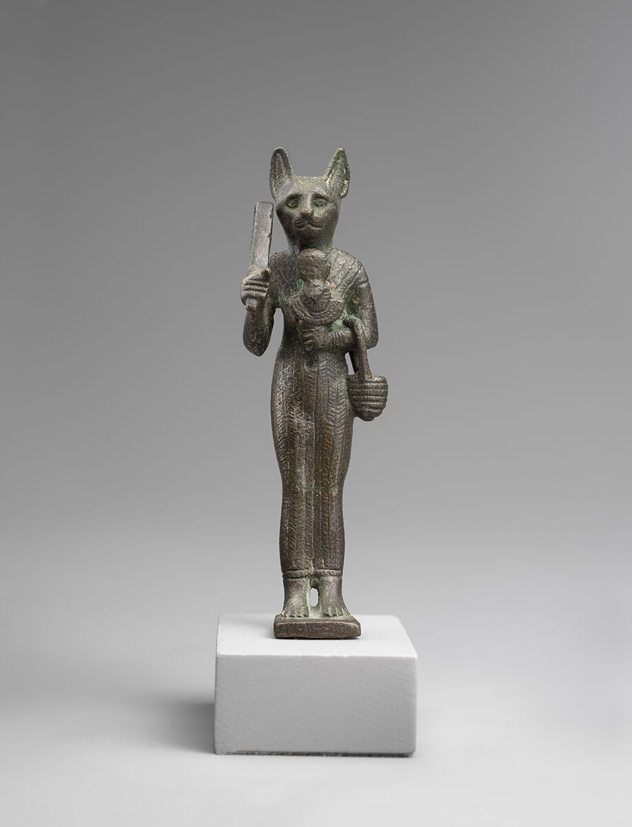 Statuette of cat-headed Bastet, Cupreous metal