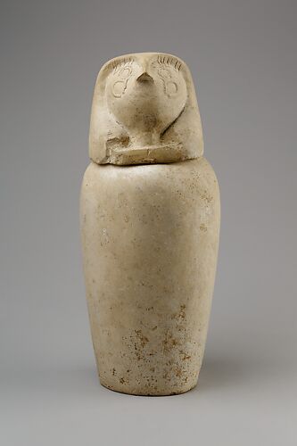 Canopic jar with falcon head (Qebehsenuef)
