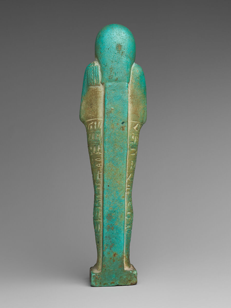 Shabti of the Commander of the Royal Fleet Tjanenhebu, Faience