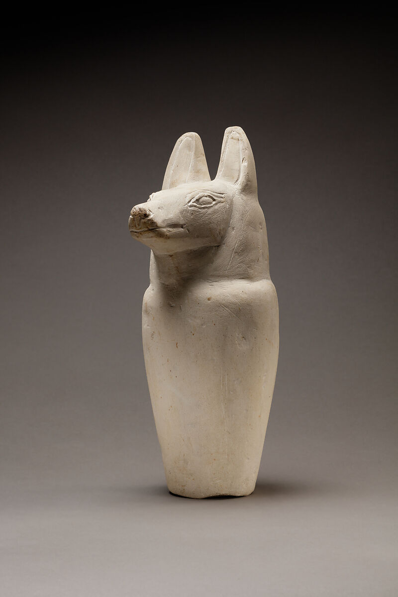 Dummy canopic jar with jackal head, Limestone