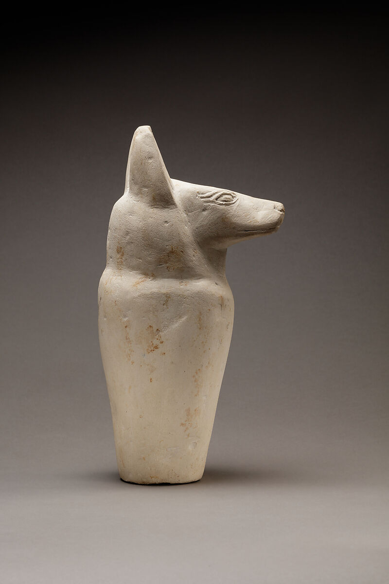 Dummy canopic jar with jackal head, Limestone