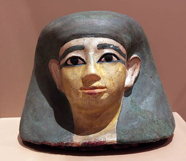 Lid from a Canopic Jar, Wood, paint 