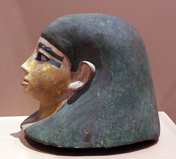 Lid from a Canopic Jar, Wood, paint