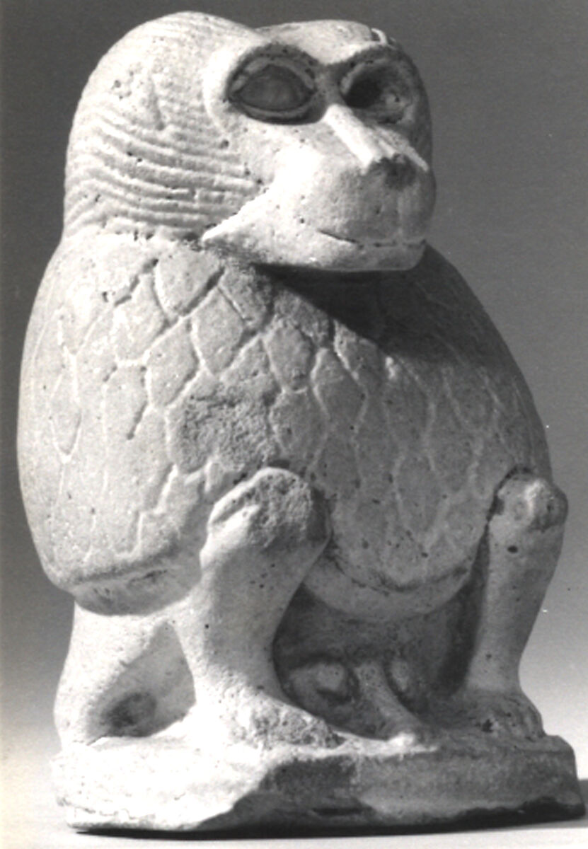 Baboon Figurine, Faience 