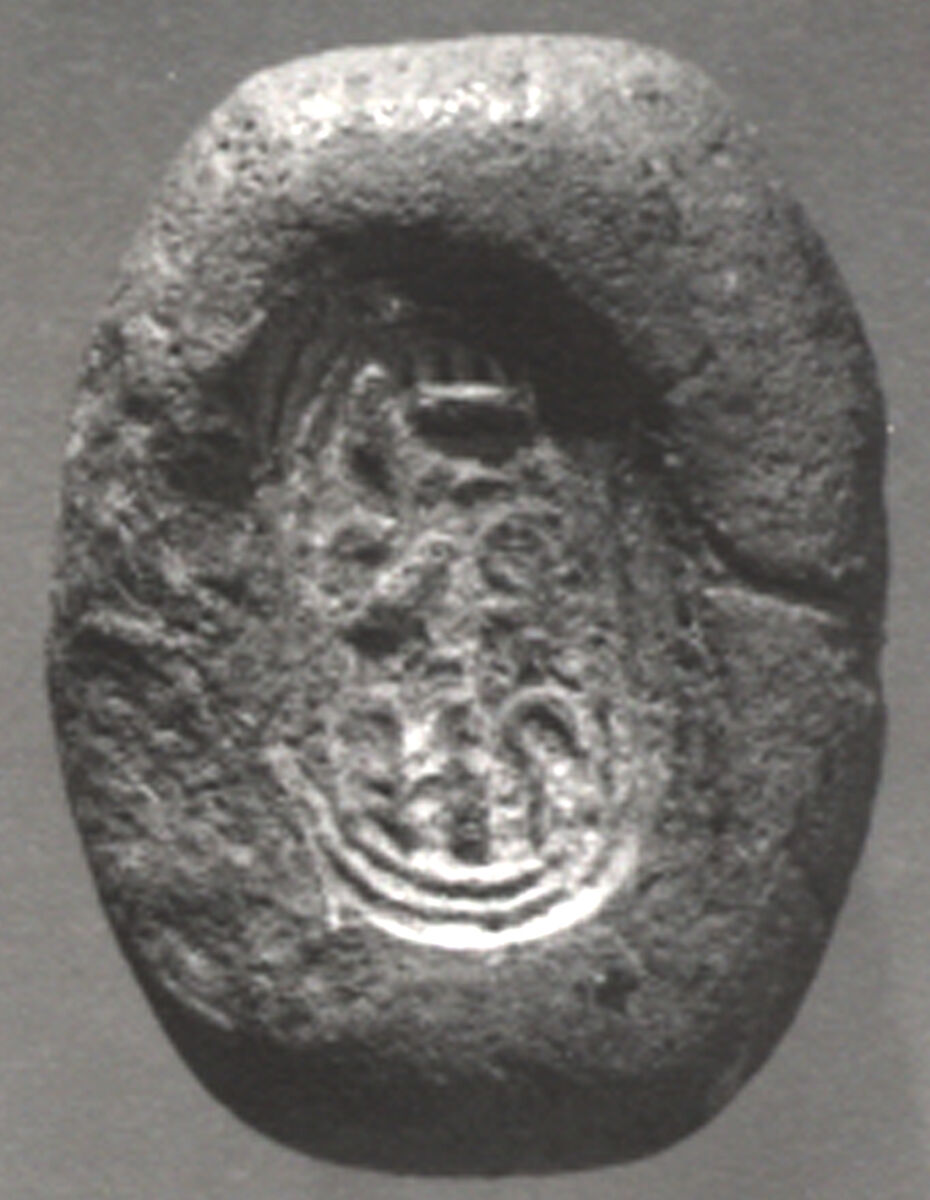 Ring Bezel Mold with the Cartouche of Tutankhamun, Pottery 