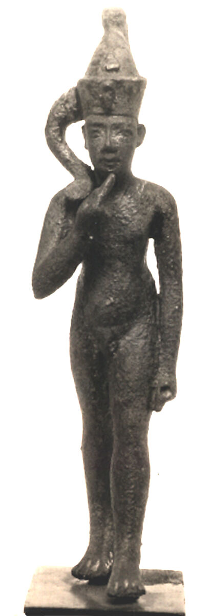Statuette of Harpokrates, Bronze or copper alloy 