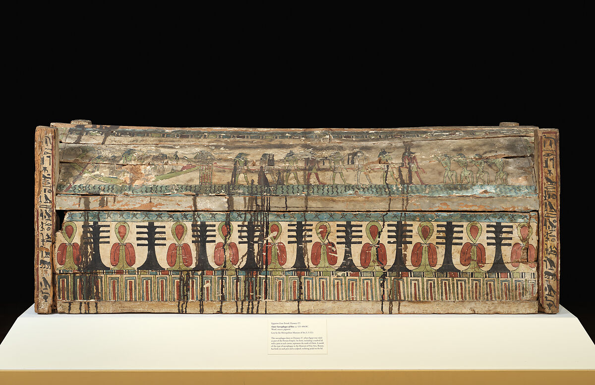 Outer Qersu Coffin of the Priest Hor, Wood, paint, gesso