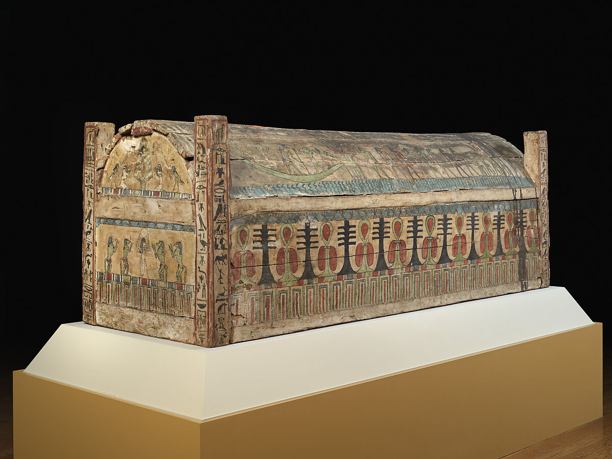 Outer Qersu Coffin of the Priest Hor, Wood, paint, gesso