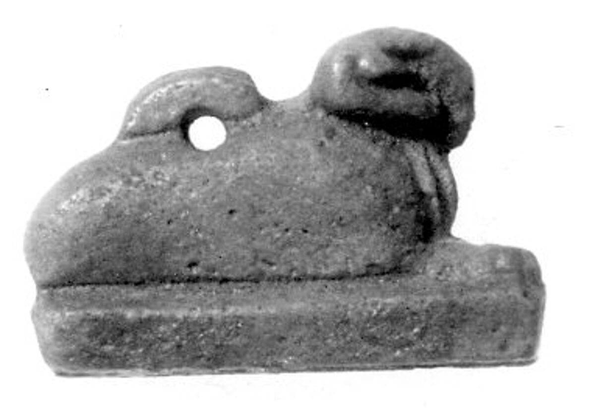 Ram amulet, Faience 